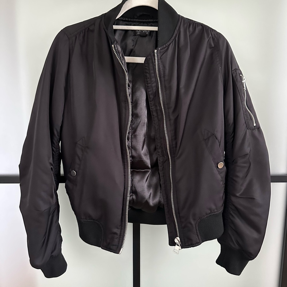 Topshop Black Bomber Jacket